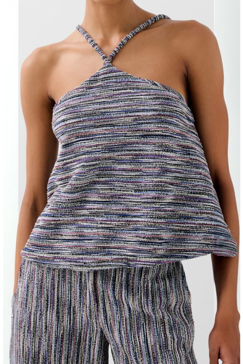 Knitty Rustic Top, Main, color, Ecru-Blue