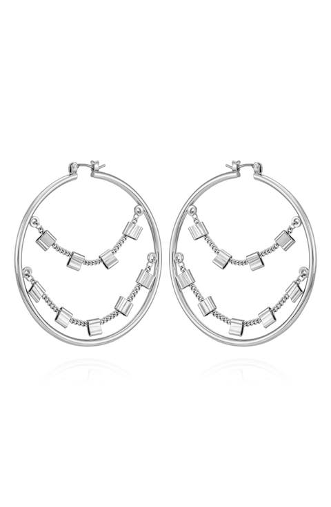 Draped Chain Hoop Earrings