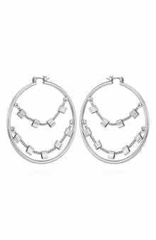 Vince Camuto Draped Chain Hoop Earrings