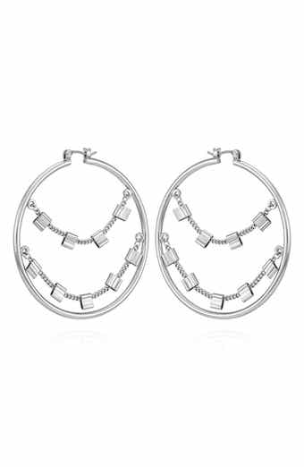 Vince Camuto Draped Chain Hoop Earrings