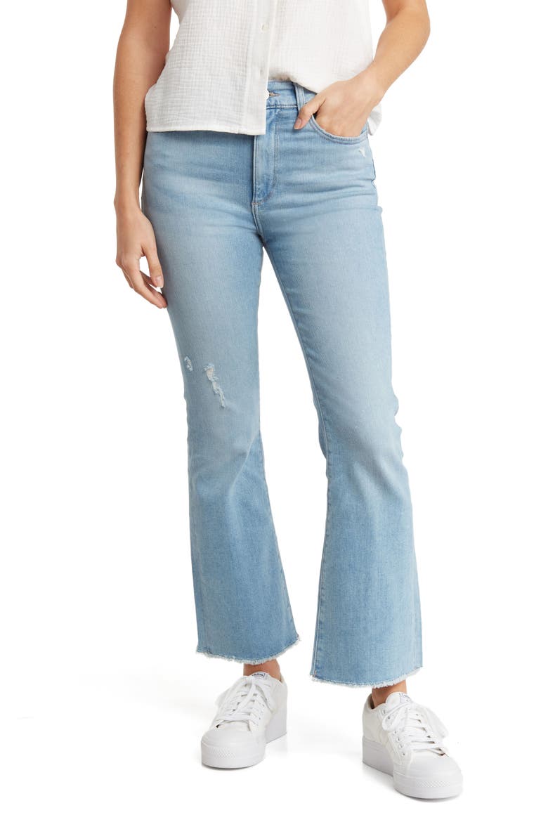 Bridget High Waist Fray Hem Crop Bootcut Jeans, Main, color, BREEZE DISTRESSED