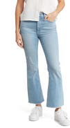 DL1961 Bridget High Waist Fray Hem Crop Bootcut Jeans