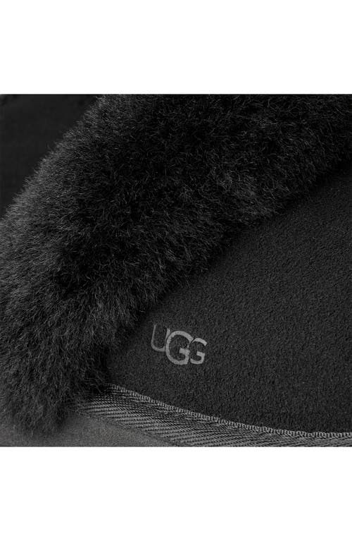 Ugg(r) Kids' Disquette Genuine Shearling Trim Slipper In Black