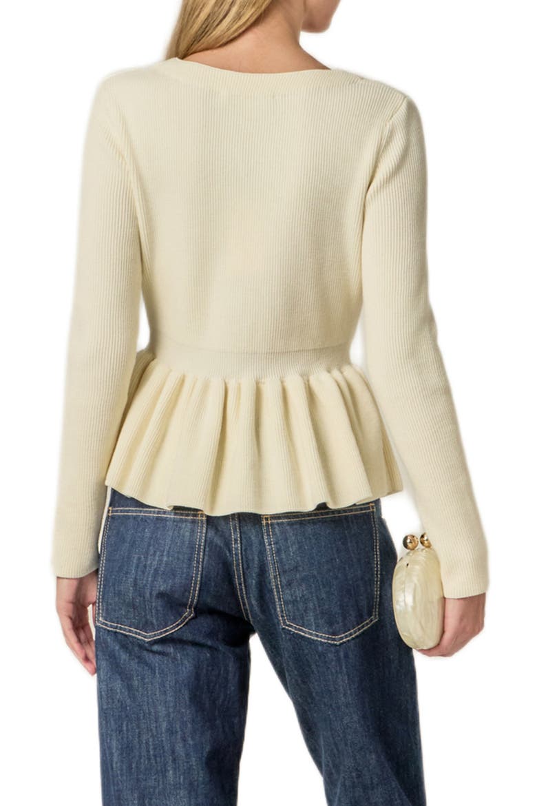 Peplum Rib Top, Alternate, color, WHITE