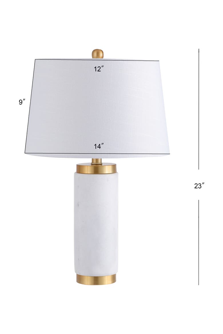 Adams 23" Marble LED Table Lamp, White/Brass, Alternate, color, White/Gold