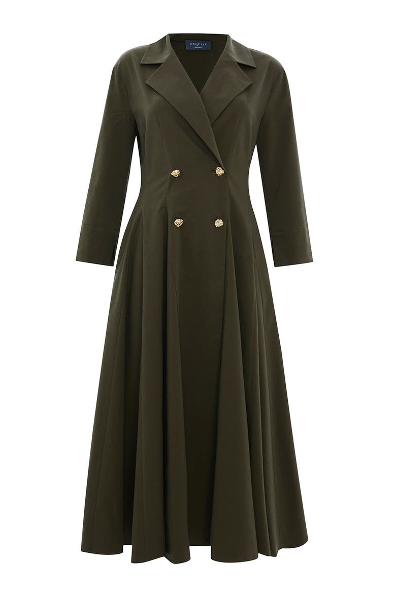 Estelle Jacket Collar Pocketed Dress, Alternate, color, GREEN