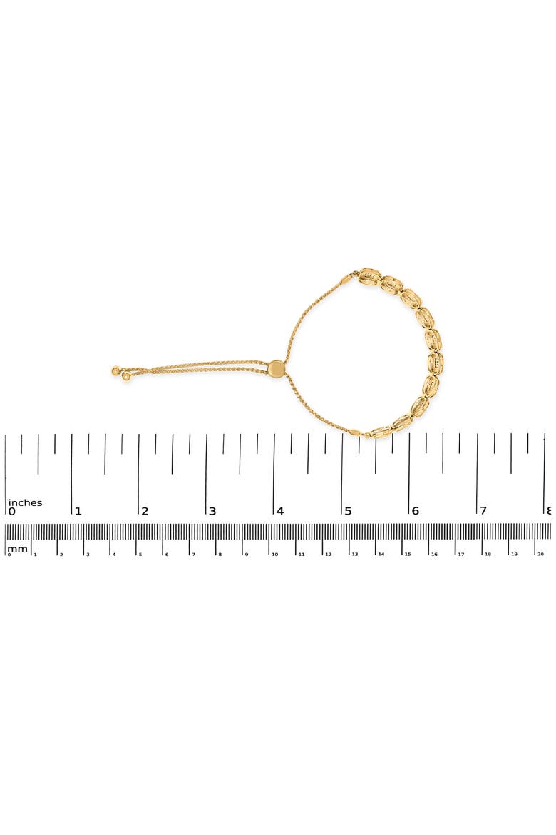 14k Yellow Gold Plated Silver 5/8 Cttw Diamond Composite Frame Bolo Bracelet, Alternate, color, Yellow