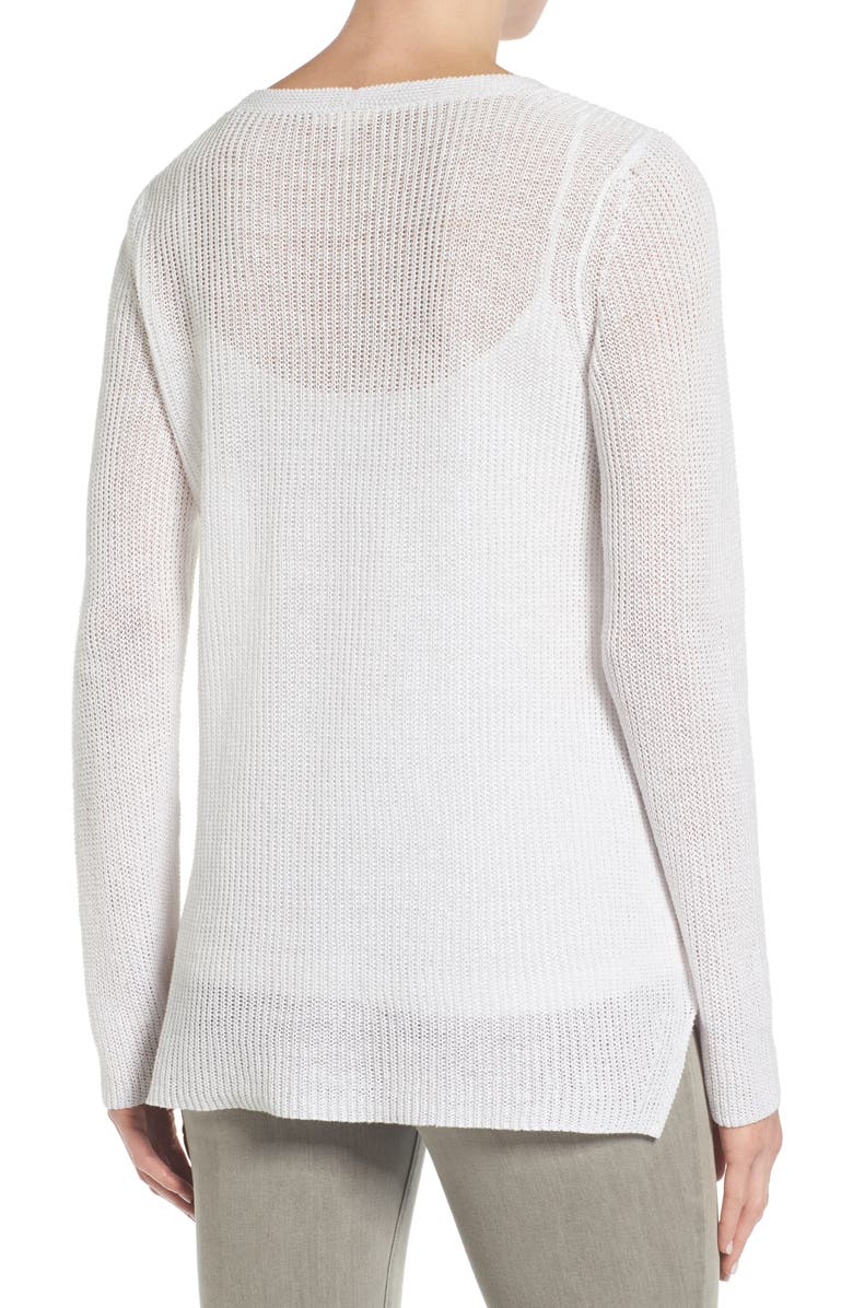 Eileen Fisher V-Neck Organic Linen Sweater, Alternate, color,