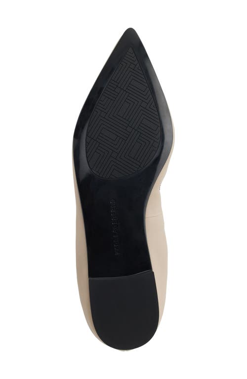 Karl Lagerfeld Paris Vinette Pointed Toe Flat In Nude