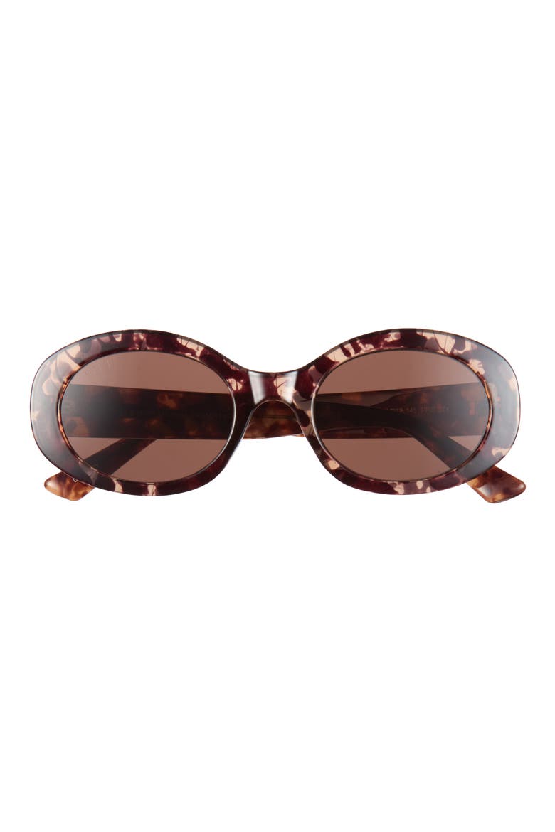 Delaney 52mm Oval Sunglasses, Main, color, CARAMEL TORTOISE BROWN