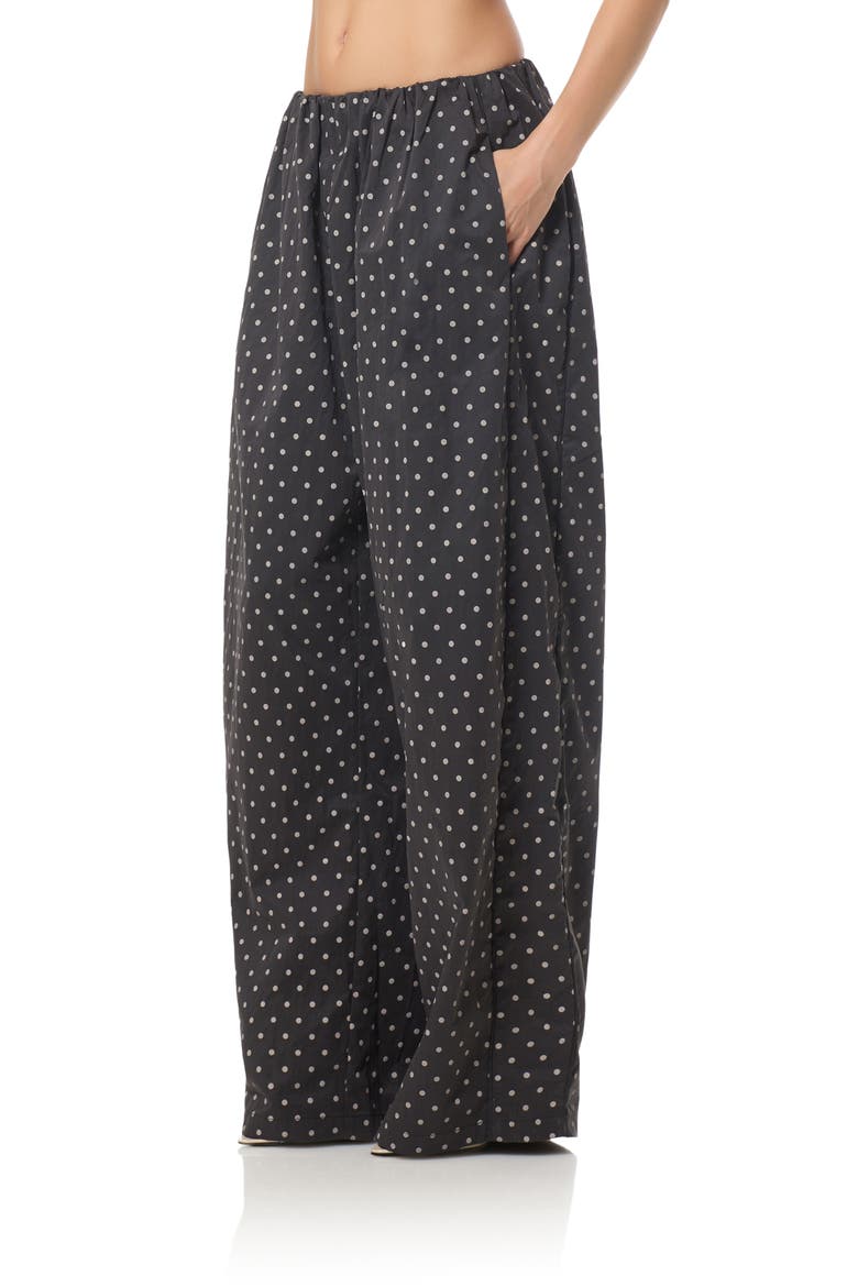 Micro Dot Wide Leg Pants, Alternate, color, NOIR MICRO DOT