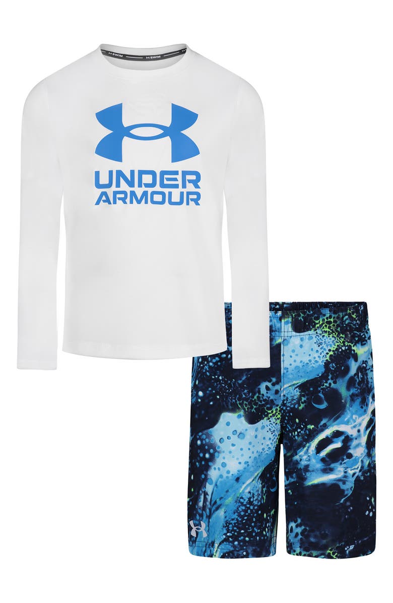 Under Armour Kids' Biomolecular Sun Protection Tee & Swim Trunks Set, Main, color,