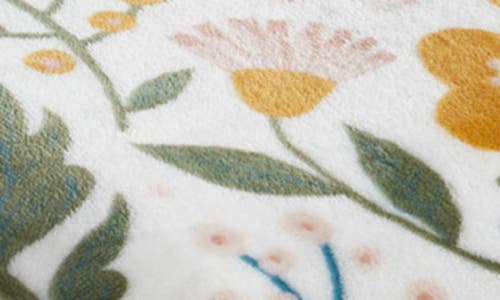 Jessica Simpson Plush Fleece Throw Blanket In White Multi