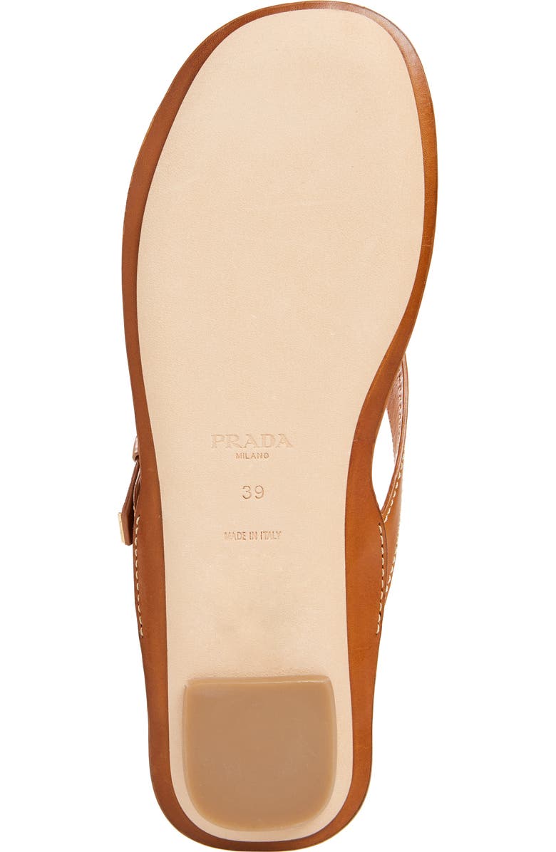 Prada Buckle Leather Flip Flop, Alternate, color,