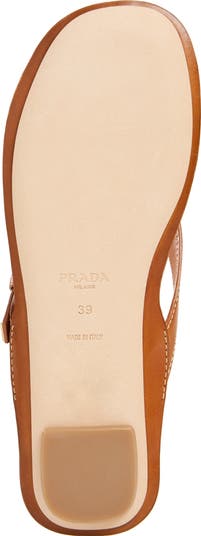 Prada Buckle Leather Flip Flop (Women) | Nordstrom
