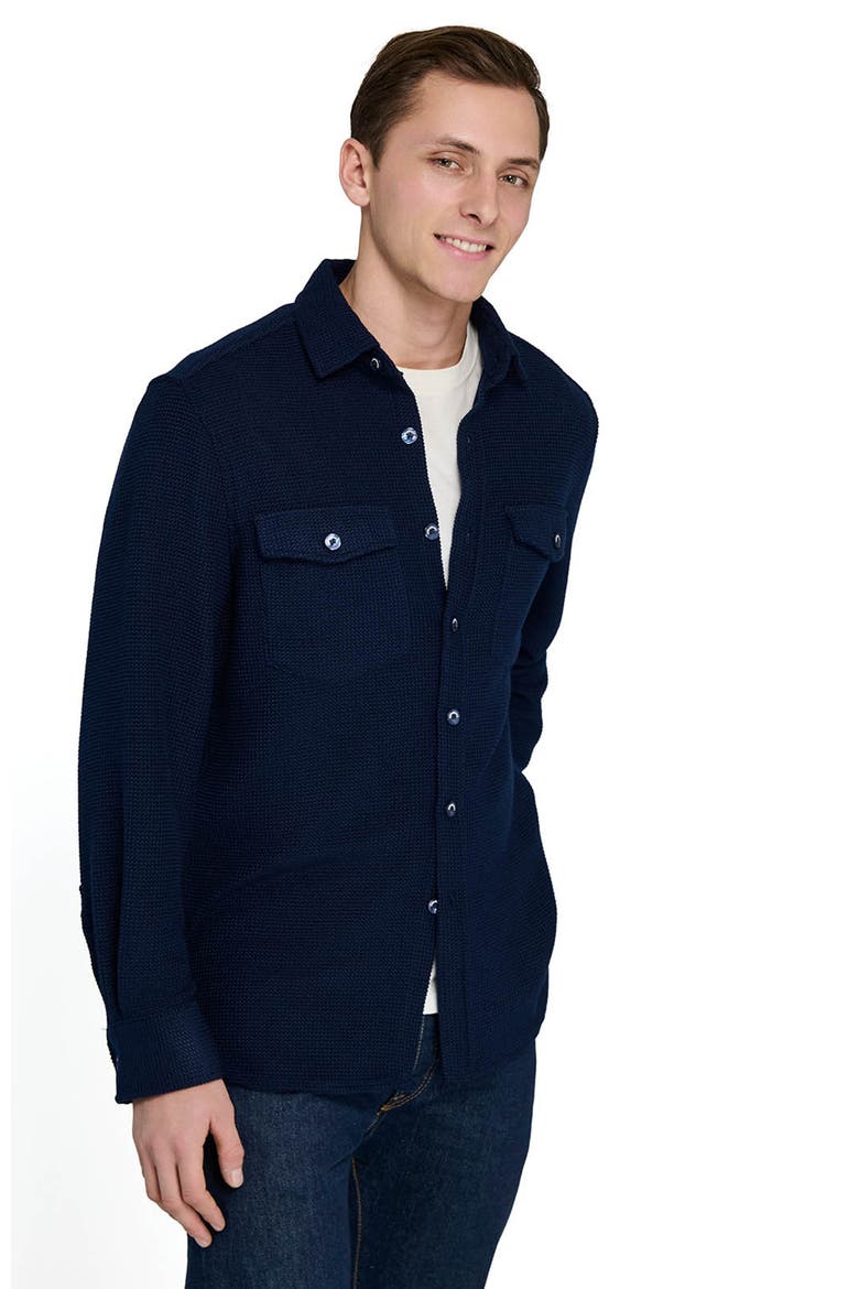 Slim Fit Solid Shirt Jacket, Alternate, color, NAVY