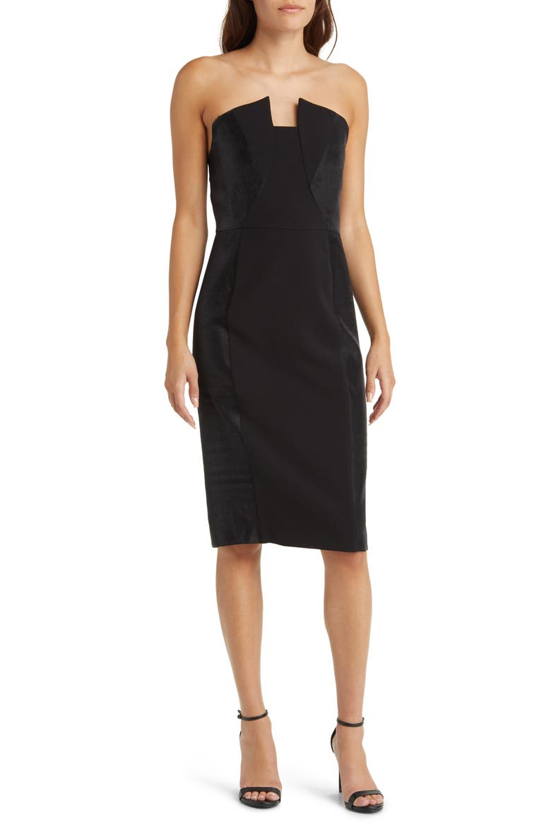 Lena Strapless Cocktail Dress, Main, color, BLACK BLACK
