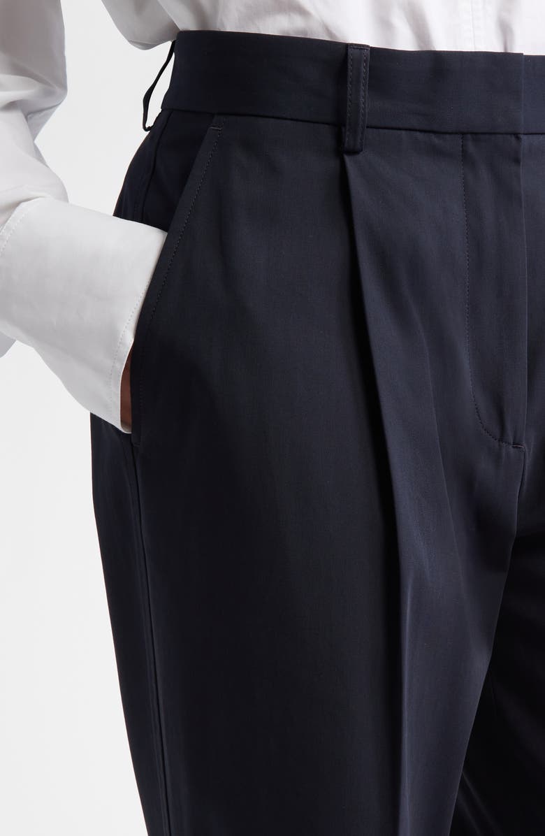 TOTEME Pleated Straight Leg Trousers, Alternate, color, Nightfall