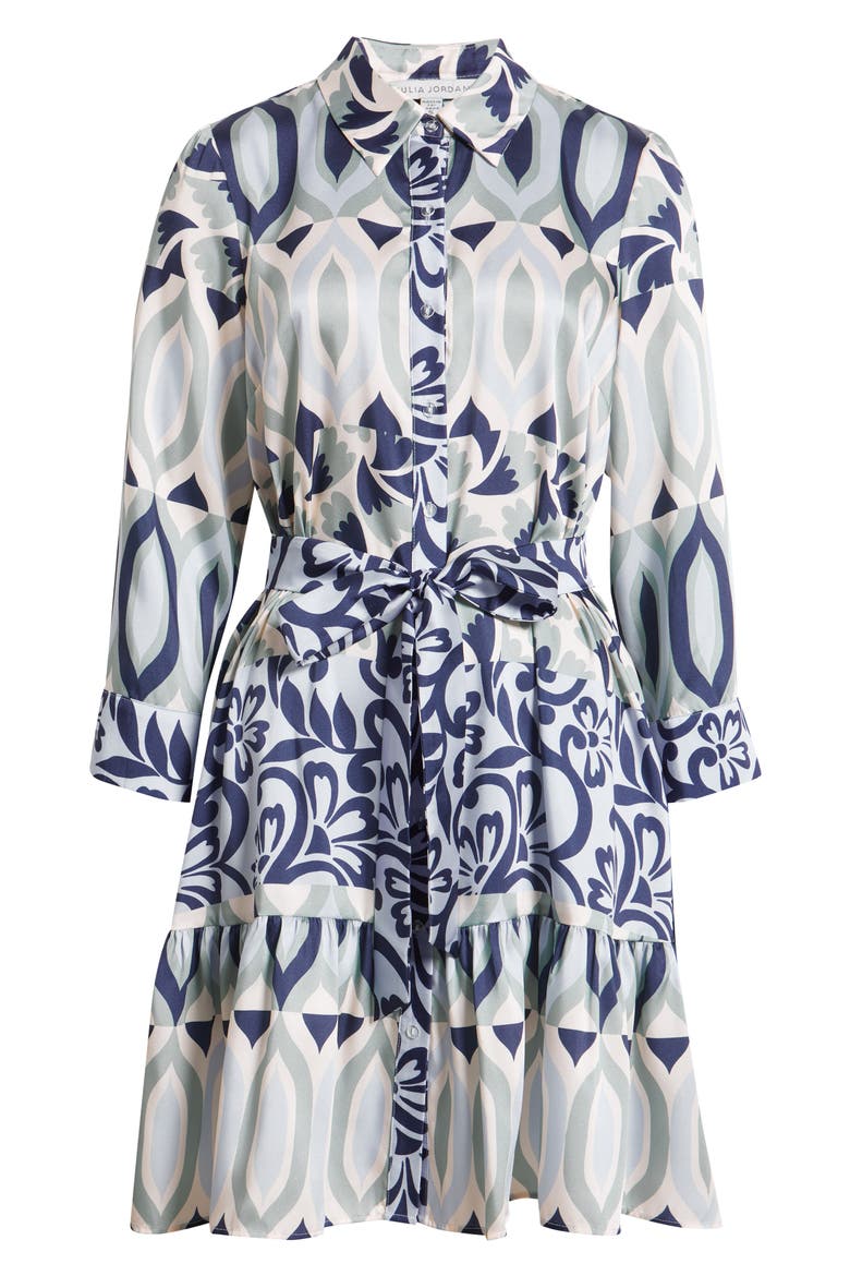 Mixed Print Mini Shirtdress, Alternate, color, GREEN MULTI