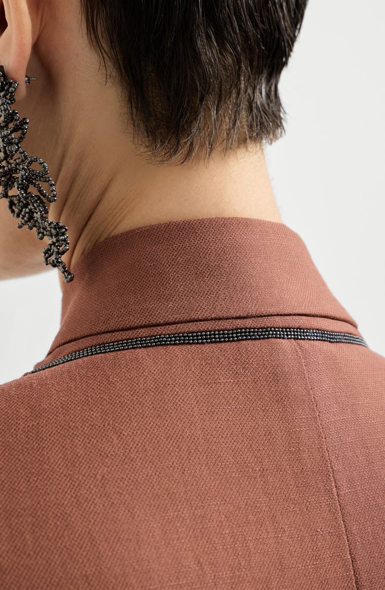 Brunello Cucinelli Fluid twill blazer, Alternate, color, Orange