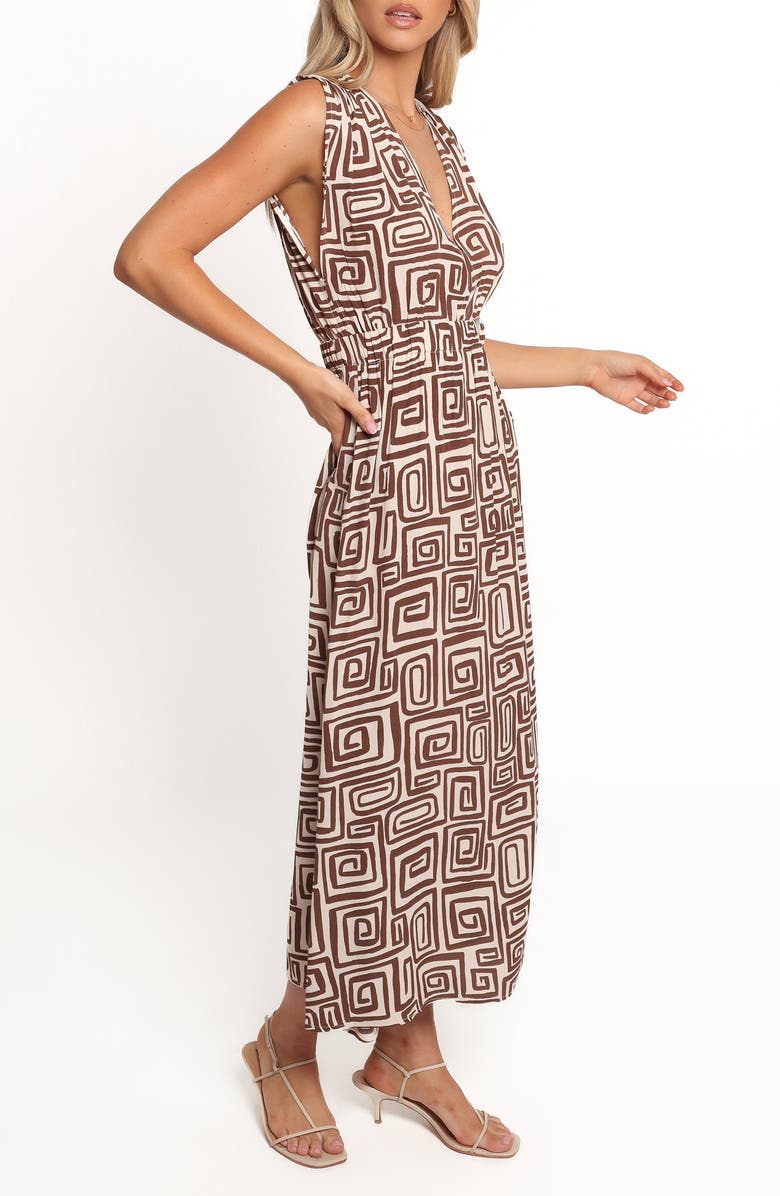 Petal & Pup Solange Maxi Dress, Alternate, color, Chocolate Brown Print