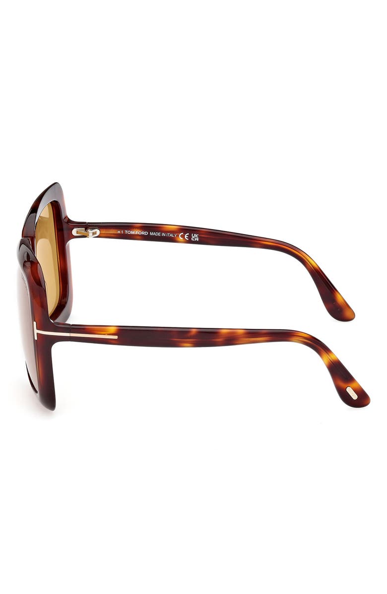 TOM FORD Lorelai 59mm Square Sunglasses, Alternate, color, Dark Havana / Brown