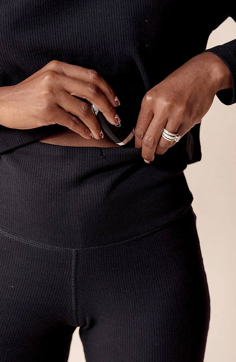 Of an Origin Postpartum, Maternity & Beyond Flex-Fit Ribbed Flare Leggings, Alternate, color, 