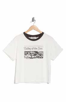 Scotch & Soda Dyed Boxy Crop Graphic T-Shirt