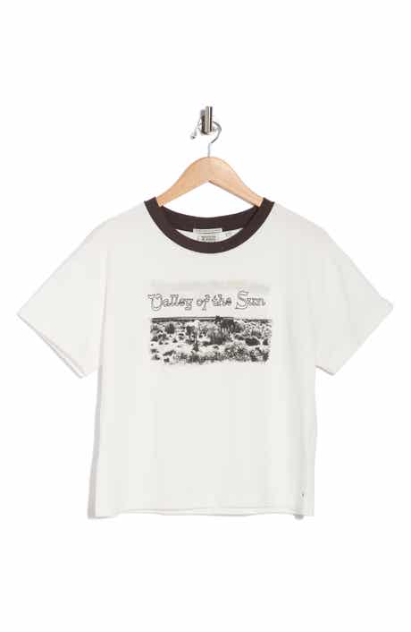 Scotch & Soda Dyed Boxy Crop Graphic T-Shirt