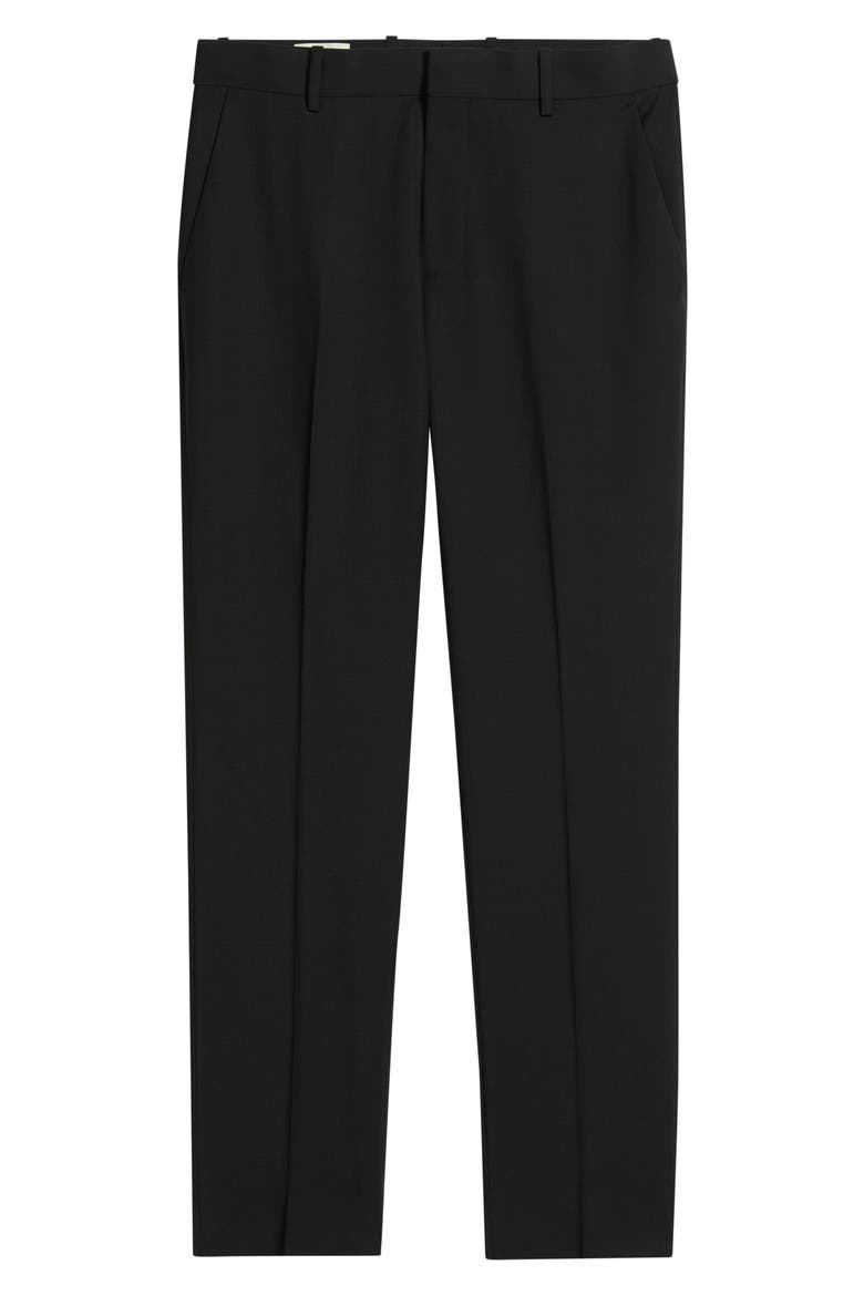 Skinny Fit Pleated Suit Pants, Alternate, color, BLACK