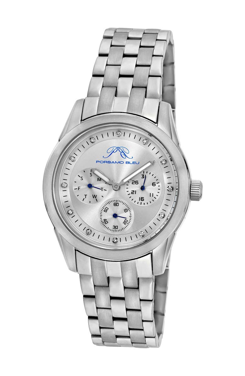 PORSAMO BLEU Women's Diana Diamond Bracelet Watch, 39mm - 0.07 ctw, Main, color, Silver