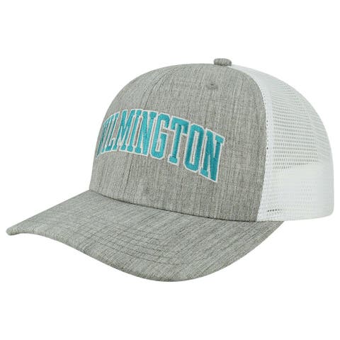 Men's Heather Gray/White UNC Wilmington Seahawks Arch Trucker Snapback Hat
