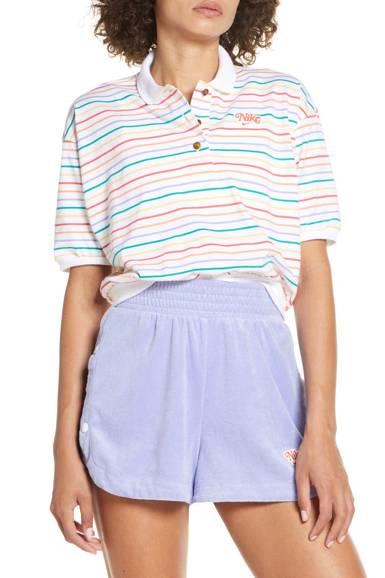 Sportswear Retro Stripe Polo, Main, color, WHITE