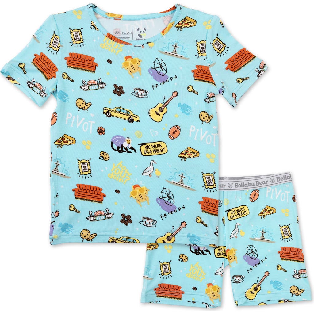 Bellabu Bear Friends Kids 2-piece Short Sleeve & Shorts Pajama Set In Friends