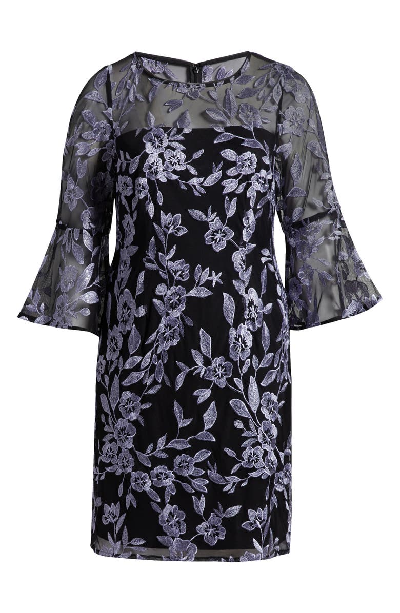 Alex Evenings Floral Embroidered Cocktail Dress, Alternate, color,