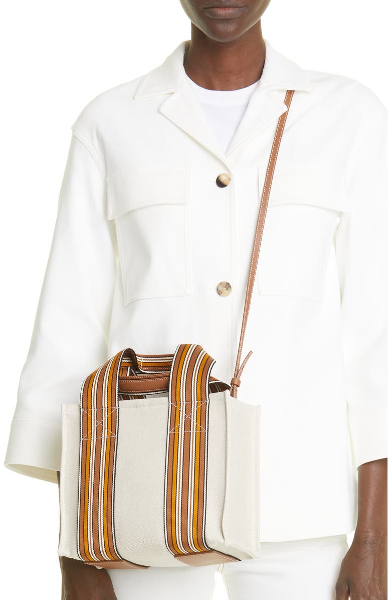 Loro Piana The Suitcase Mini Stripe Linen & Cotton Tote, Alternate, color,