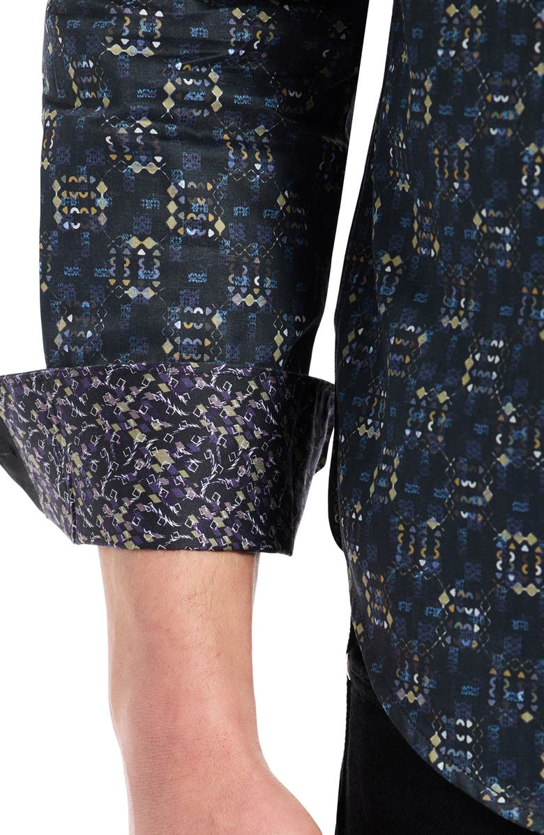 Robert Graham Deckard Cotton Button-Up Shirt, Alternate, color, Grey Multi