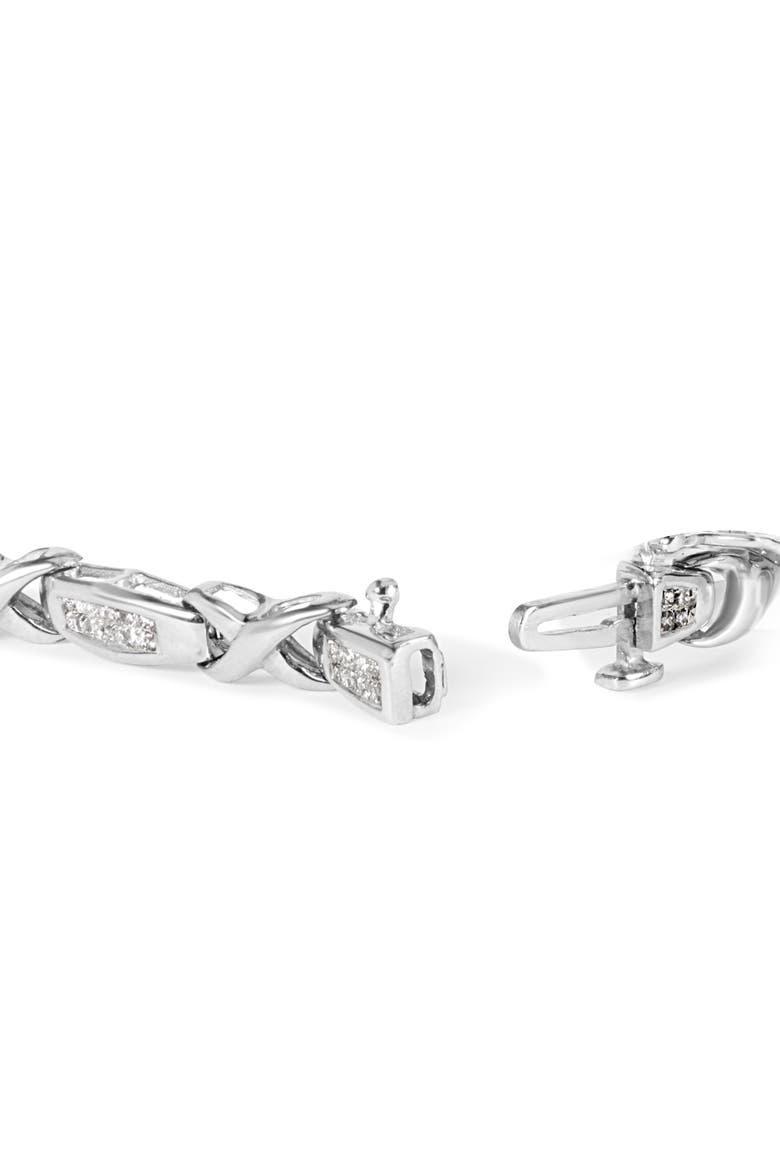 14K White Gold 1.0 Cttw Invisible-Set Princess Diamond Tennis Bracelet (H-I Color, SI1-SI2 Clarity) - 7", Alternate, color, White Gold