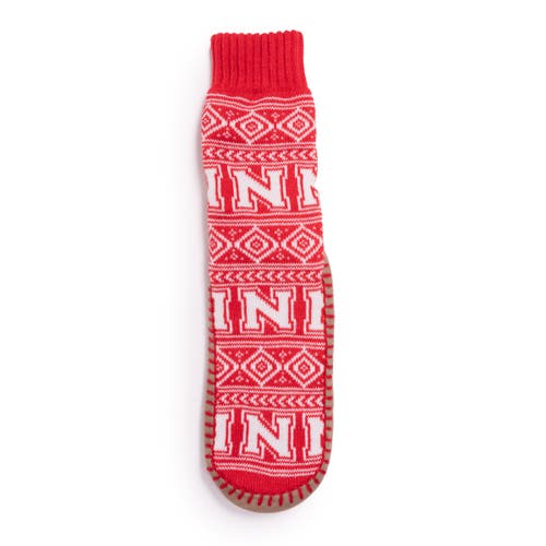 Muk Luks Gameday Slipper Socks In Red