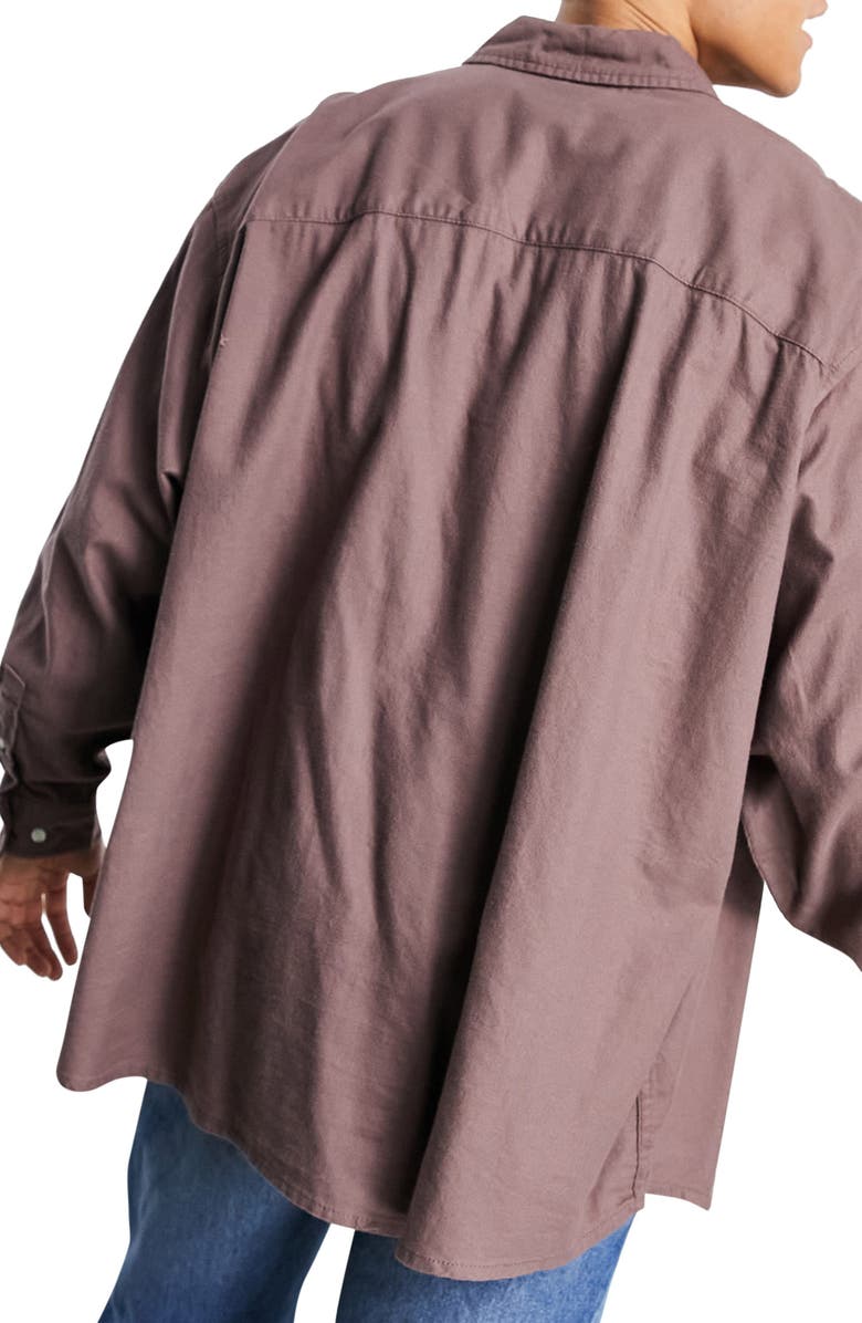 ASOS DESIGN Oversize Flannel Button-Up Shirt, Alternate, color, 