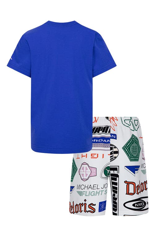 Shop Jordan Kids' Mj Brooklyn Graphic T-shirt & Knit Shorts Set In Sail