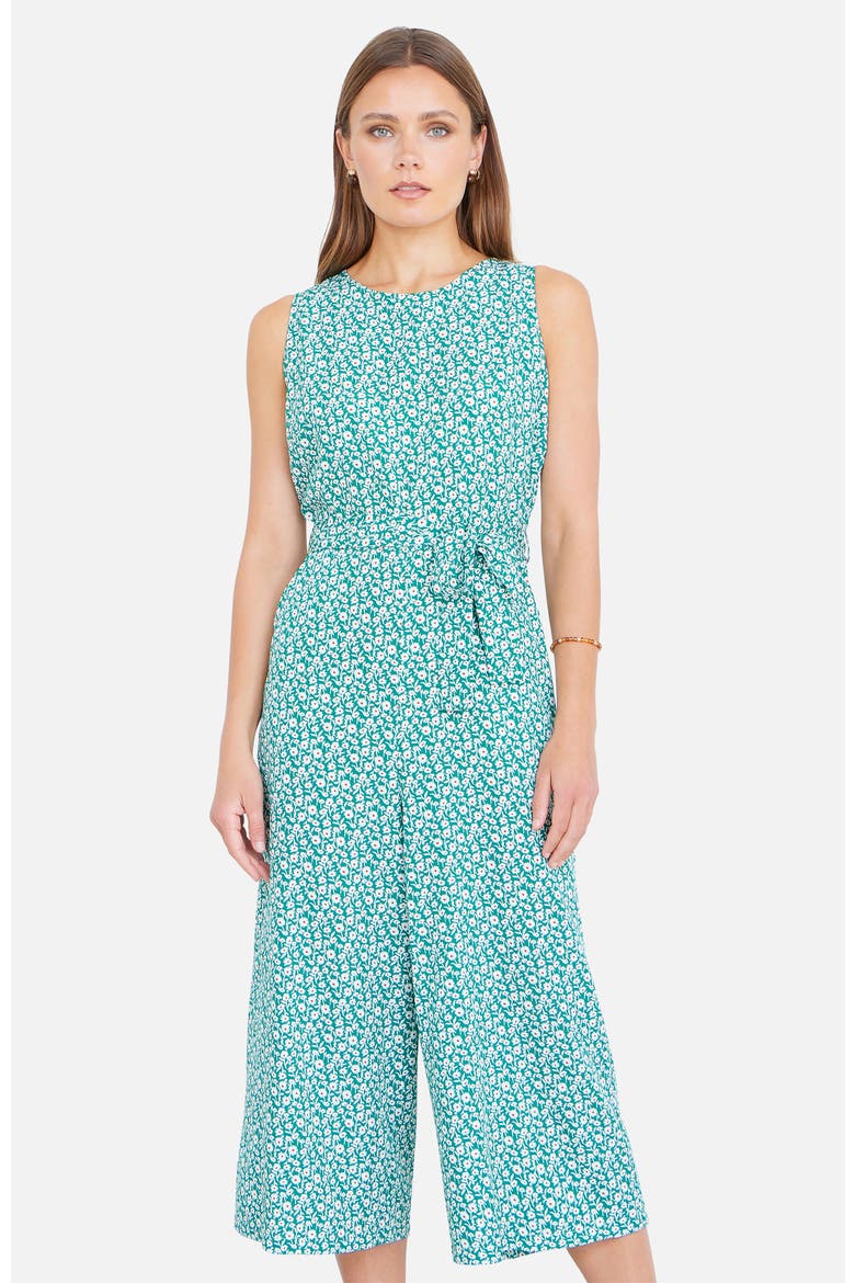 Ditsy Culotte Jumpsuit, Main, color, Green