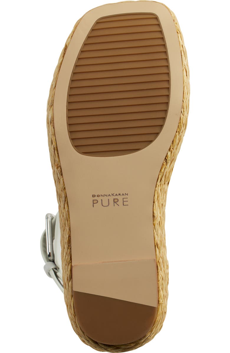 PURE Donna Karan Lolah Ankle Strap Raffia Platform Sandal, Alternate, color, Optic Whit
