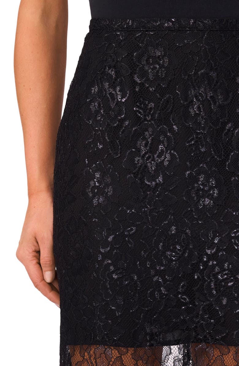 CeCe Lace Midi Skirt, Alternate, color, Rich Black