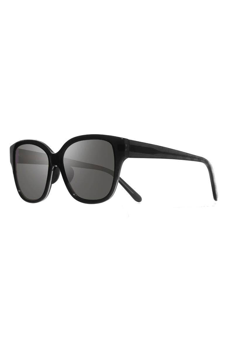 Revo Perry 55mm Polarized Cat Eye Sunglasses, Alternate, color, Black