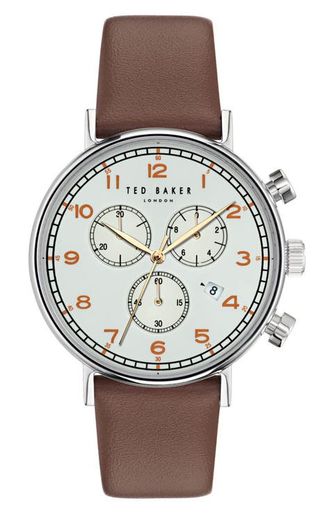 Barnetb Chronograph Leather Strap Watch, 41mm