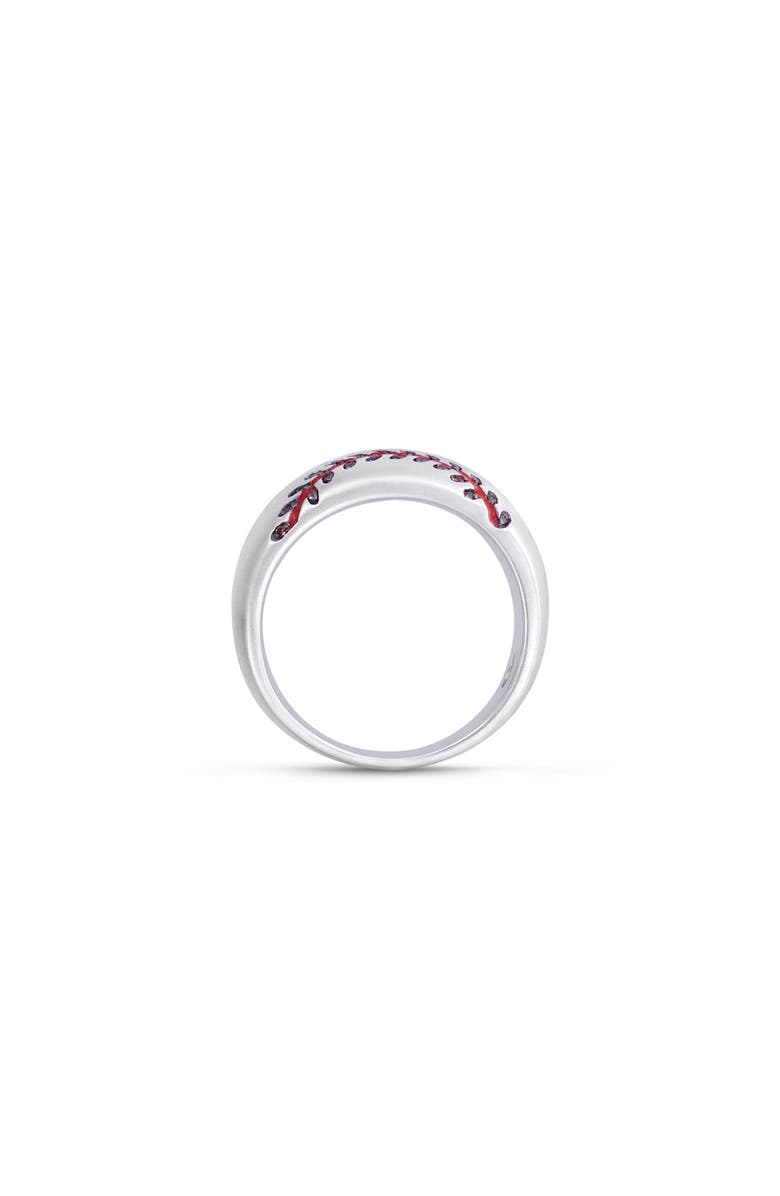 LuvMyJewelry Home Run Baseball Sterling Silver Diamond Band Men Ring, Alternate, color, Silver