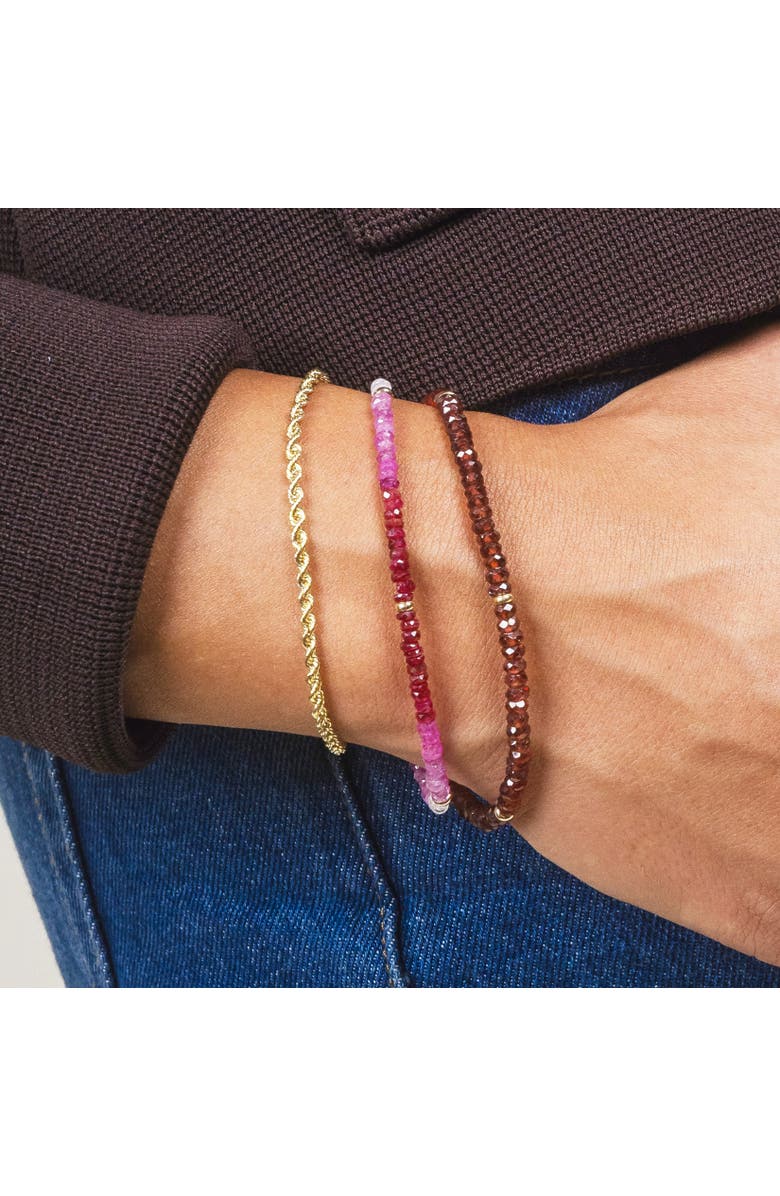 The Lovery Fine Jewelry Garnet Bead Bracelet, Alternate, color, Garnet
