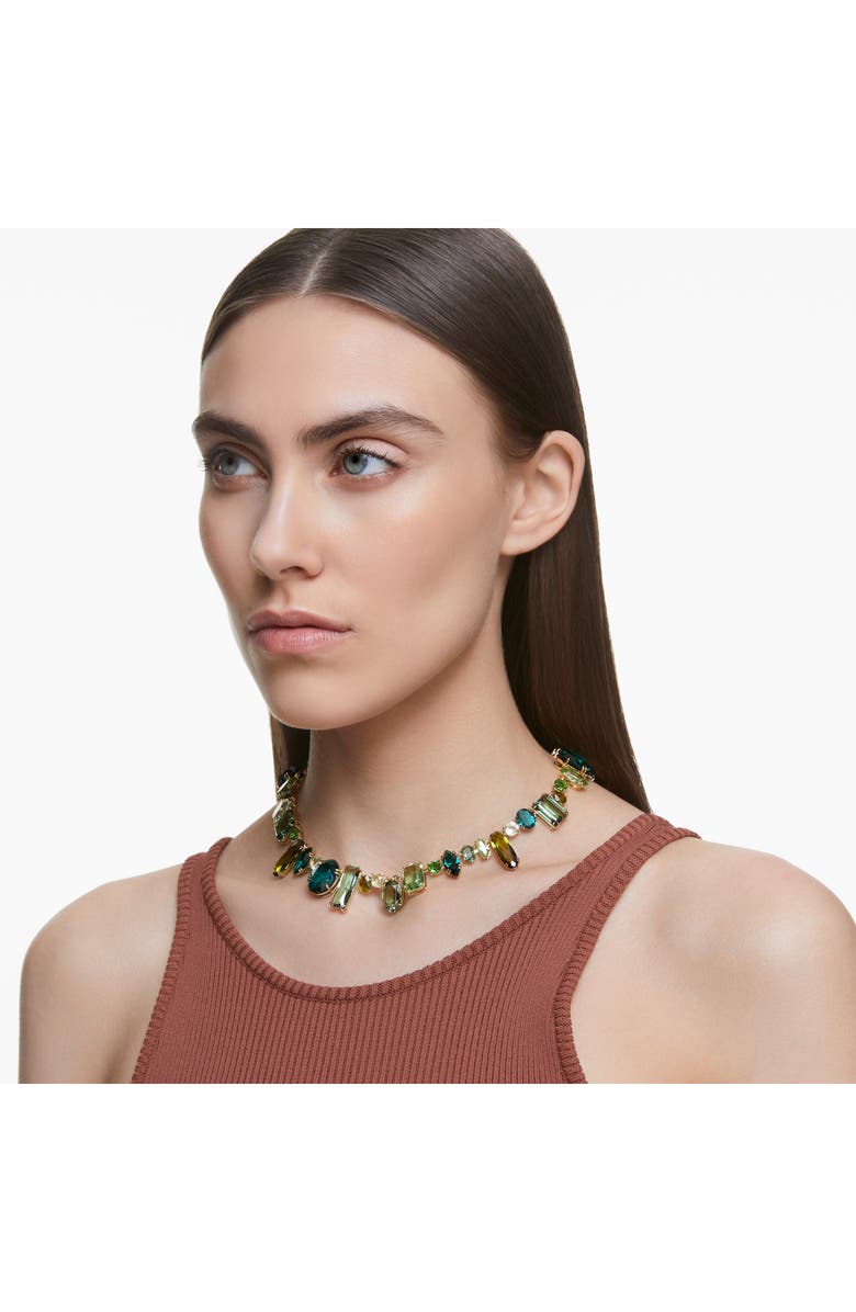 Swarovski Gema Crystal Choker Necklace, Alternate, color, Green Multicolored