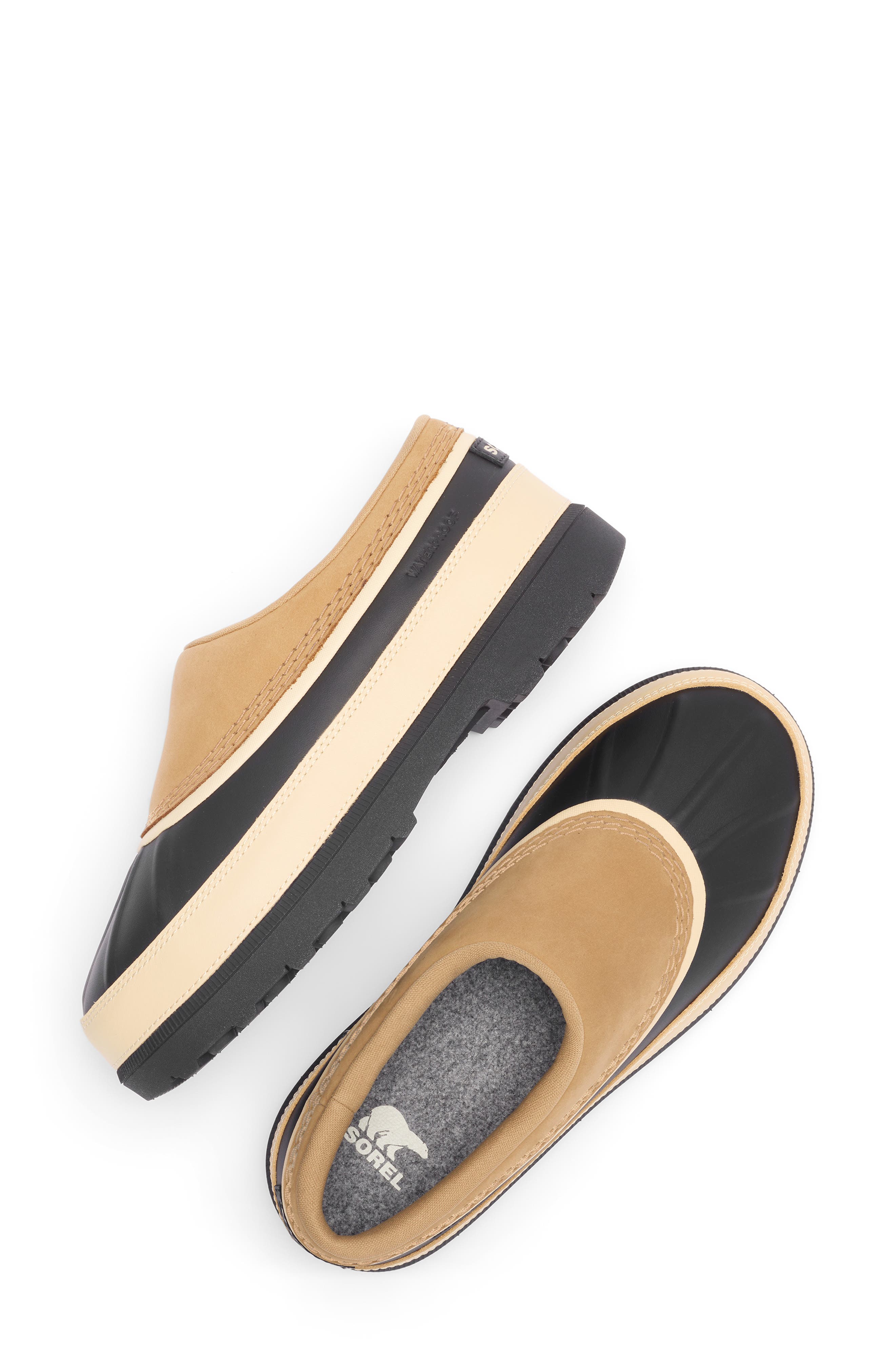 Ambler™ Waterproof Clog, Alternate, color, CARIBOU BUFF/ BLACK